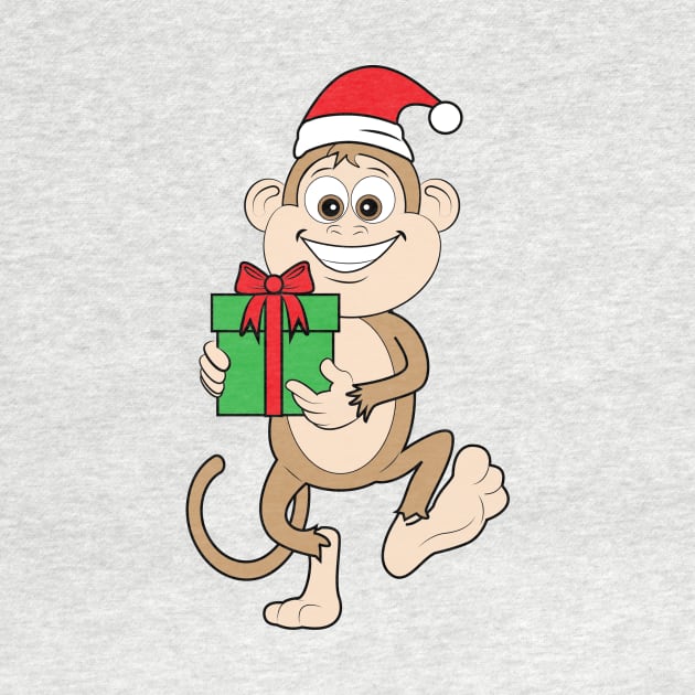 Monkey with a Christmas Present by PenguinCornerStore